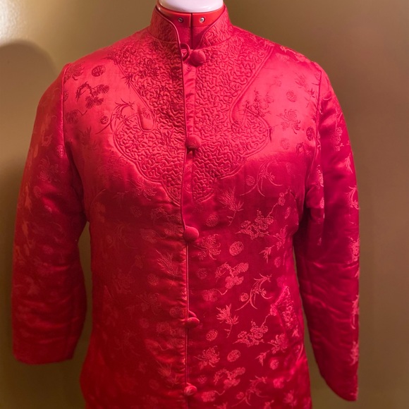 Vintage Silk smoking Jacket - Picture 1 of 4